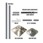 Rovate Adjustable Chrome Pole Dancing Kit