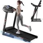 Compact Folding Treadmill with Bluetooth Speakers