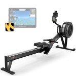 PASYOU Silent Air Rowing Machine with Bluetooth Monitor