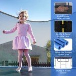 COSTWAY Outdoor Trampoline with Safety Net and Ladder