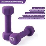 Purple Neoprene Dumbbells for Home and Gym