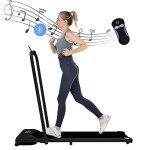 BTM Portable Folding Treadmill with Bluetooth Speaker