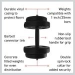 Adjustable Vinyl Dumbbell Set 15KG for Home Gym