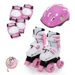 Unicorn Quad Skates Set for Kids, Adjustable Size