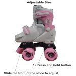 Unicorn Quad Skates Set for Kids, Adjustable Size