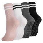 Zuimei Women's Non-Slip Yoga Grip Socks - 4 Pairs