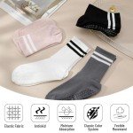 Zuimei Women's Non-Slip Yoga Grip Socks - 4 Pairs