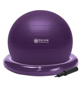 Gaiam Essentials 65cm Balance Ball Kit - Purple