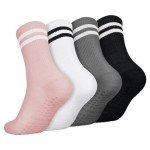 Zuimei Women's Non-Slip Yoga Grip Socks - 4 Pairs