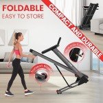 PASYOU Folding Treadmill with Incline and Bluetooth