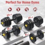 Adjustable Dumbbells Set - 66lbs Home Gym Equipment