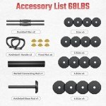 Adjustable Dumbbells Set - 66lbs Home Gym Equipment