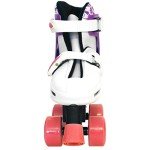 Girls Pink Quad Skates with Safety Gear Set