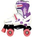 Girls Pink Quad Skates with Safety Gear Set