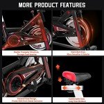 EVOLAND Adjustable Indoor Exercise Bike with Monitor