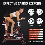 EVOLAND Adjustable Indoor Exercise Bike with Monitor