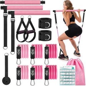 WenYa Pilates Bar Set with Resistance Bands