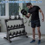 3-Tier Dumbbell and Kettlebell Storage Rack