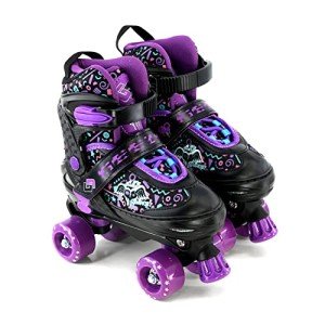 Adjustable Purple Quad Roller Skates for Kids