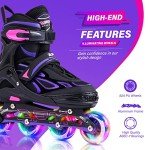 Adjustable Light-Up Inline Skates for Kids - Violet