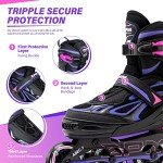 Adjustable Light-Up Inline Skates for Kids - Violet