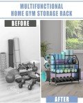 Yoga Mat Storage Rack with Baskets and Hooks