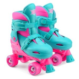 Adjustable Pink Quad Skates for Kids