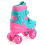 Adjustable Pink Quad Skates for Kids