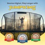 JumpKing 9ft x 13ft Rectangular Trampoline with Enclosure