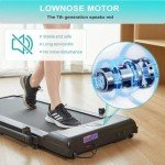 Under Desk Walking Pad Treadmill with Handrail