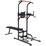 HOMCOM Power Tower with Sit-Up Bench & Push-Up Bars