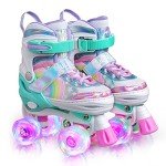 Rainbow Unicorn Light-Up Adjustable Roller Skates