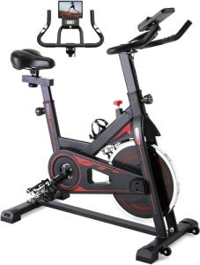 Indoor Cycling Exercise Bike with LCD Display & Tablet Holder