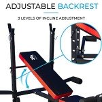 Adjustable Weights Bench with Barbell Rack - TF-1001