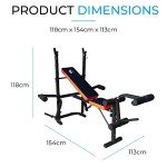 Adjustable Weights Bench with Barbell Rack - TF-1001