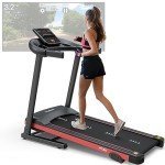PASYOU Foldable Treadmill with Bluetooth and Programs