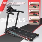 PASYOU Foldable Treadmill with Bluetooth and Programs