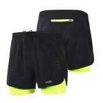Lixada Men's Quick-Dry 2-in-1 Running Shorts