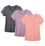 Icyzone Women's V-Neck Workout T-Shirts - 3 Pack