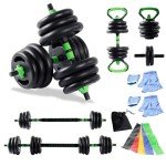 20 kg 4-in-1 Dumbbell Set with Bands