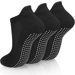 Non-Slip Grip Yoga Socks for Women - 3 Pairs
