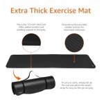 Extra Thick Yoga Mat with Strap - Black