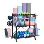 Multifunctional Home Gym Storage Rack with Wheels