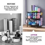 Multifunctional Home Gym Storage Rack with Wheels