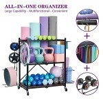 Multifunctional Home Gym Storage Rack with Wheels