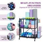 Multifunctional Home Gym Storage Rack with Wheels