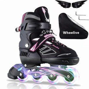 Illuminating Adjustable Inline Skates for All Ages