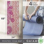 Gaiam Bohemian Rose Non-Slip Yoga Mat 4mm