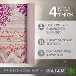 Gaiam Bohemian Rose Non-Slip Yoga Mat 4mm