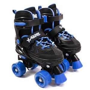 Adjustable Blue Quad Roller Skates for Kids